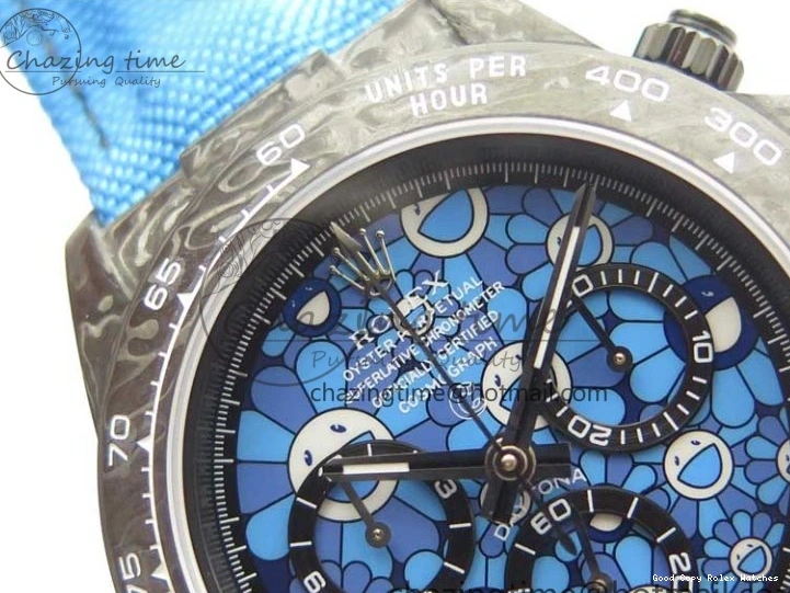 AAA Replica Watches on OMF DIW A Blue Dial Nylon 2844 Light Daytona Strap Blue Efficient Best Edition Light Carbon 0101
